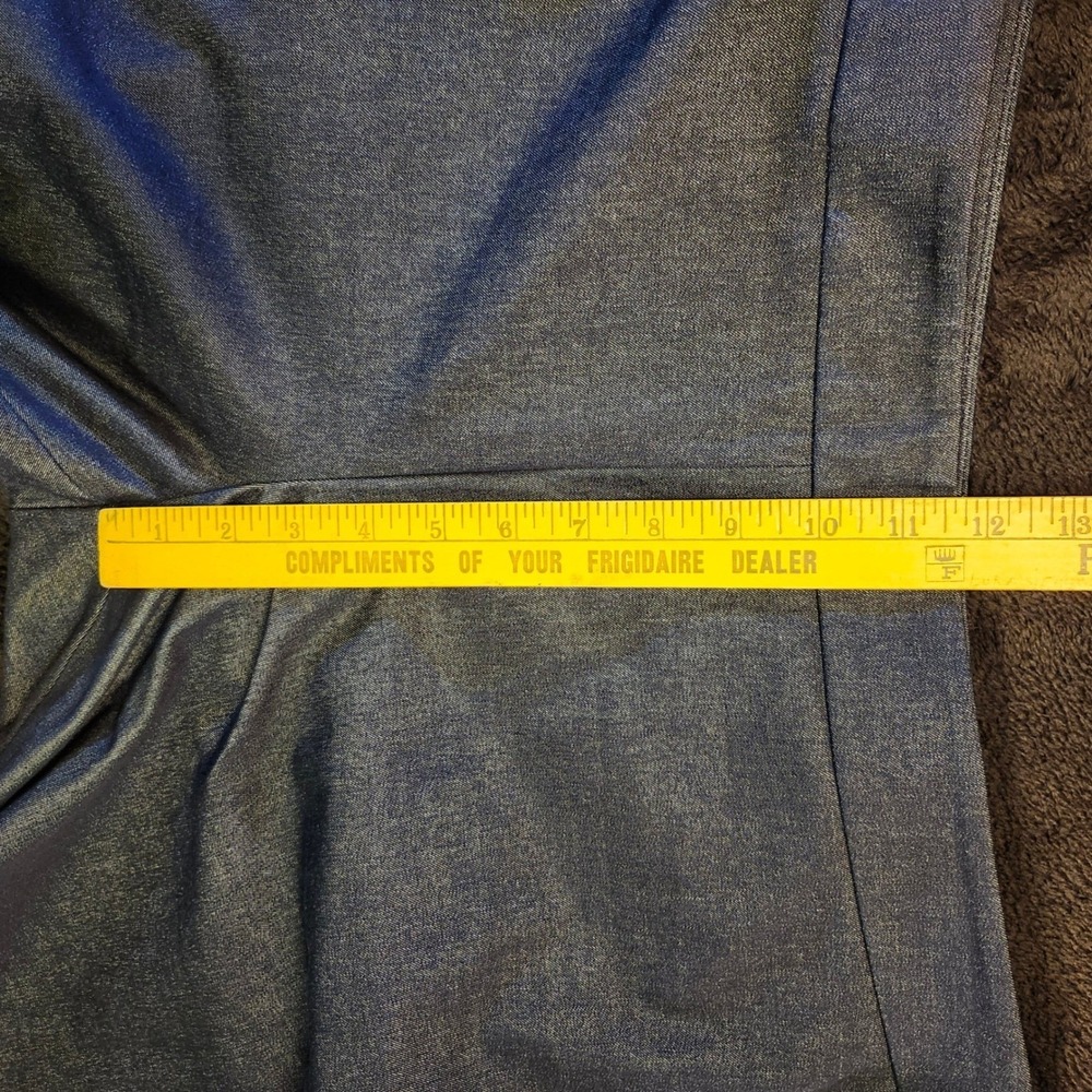 Talbots Chatham Ankle Pant 16P Womens Metallic Blue Denim Side Zip Trousers - Picture 11 of 13